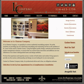 desktop website layout