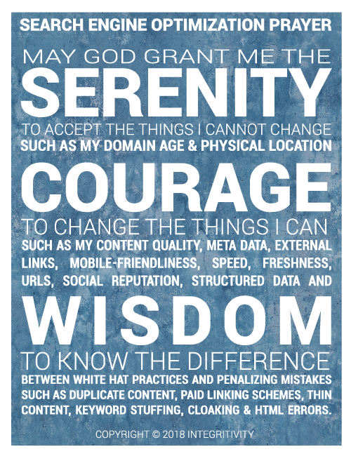 SEO Serenity Prayer by IntegriTivity