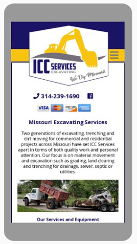 mobile friendly website design for excavation contractor